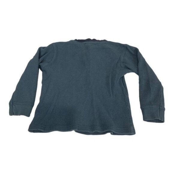 Old Navy Baby Boys Long Sleeve Thermal Henley Shirt Size 3T Navy Blue Cotton - Picture 3 of 3